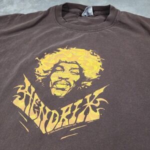 VINTAGE Jimi Hendrix Shirt Mens Large Brown Graphic Band Rock Tee 2004 Y2K